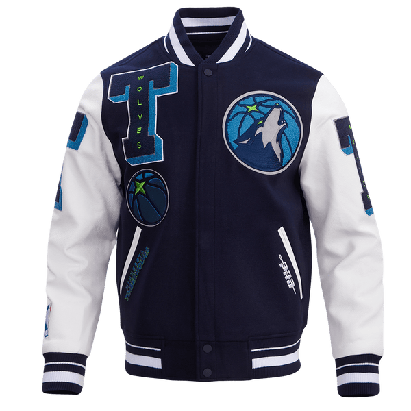 NBA MINNESOTA TIMBERWOLVES MASHUP RIB WOOL VARSITY JACKET - Rare Leather