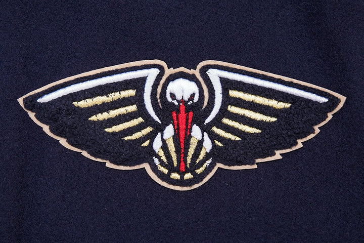 NBA NEW ORLEANS PELICANS MASHUP RIB WOOL VARSITY JACKET - Rare Leather