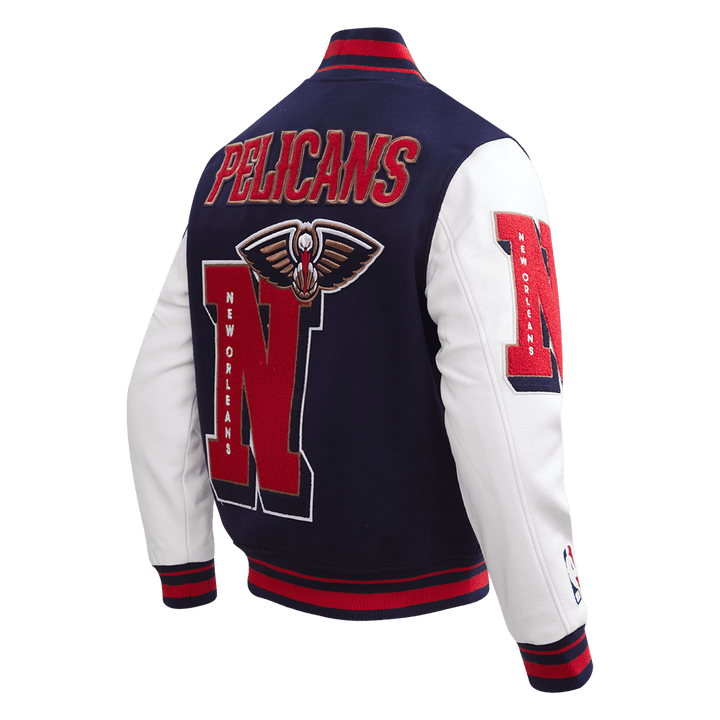 NBA NEW ORLEANS PELICANS MASHUP RIB WOOL VARSITY JACKET - Rare Leather