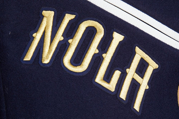 NBA NEW ORLEANS PELICANS MASHUP RIB WOOL VARSITY JACKET - Rare Leather