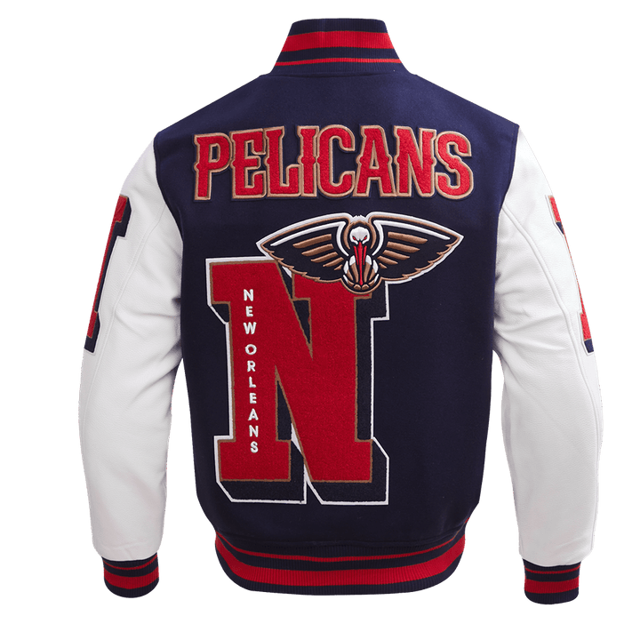NBA NEW ORLEANS PELICANS MASHUP RIB WOOL VARSITY JACKET - Rare Leather