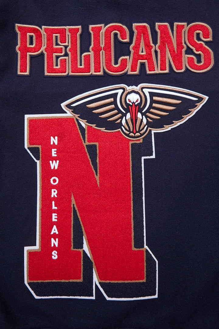 NBA NEW ORLEANS PELICANS MASHUP RIB WOOL VARSITY JACKET - Rare Leather