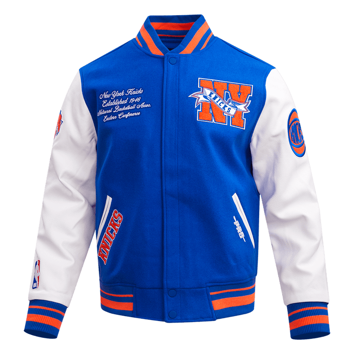 NBA NEW YORK KNICKS TEAM PENNANTS RIB WOOL VARSITY JACKET NBA NEW YORK KNICKS TEAM PENNANTS RIB WOOL VARSITY JACKET