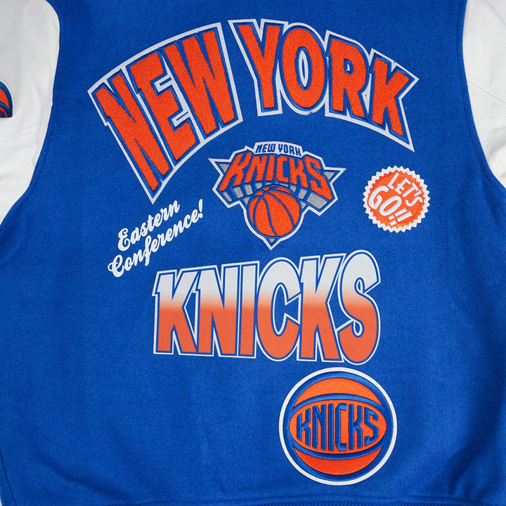NBA NEW YORK KNICKS TURN IT UP WOOL VARSITY JACKET - Rare Leather
