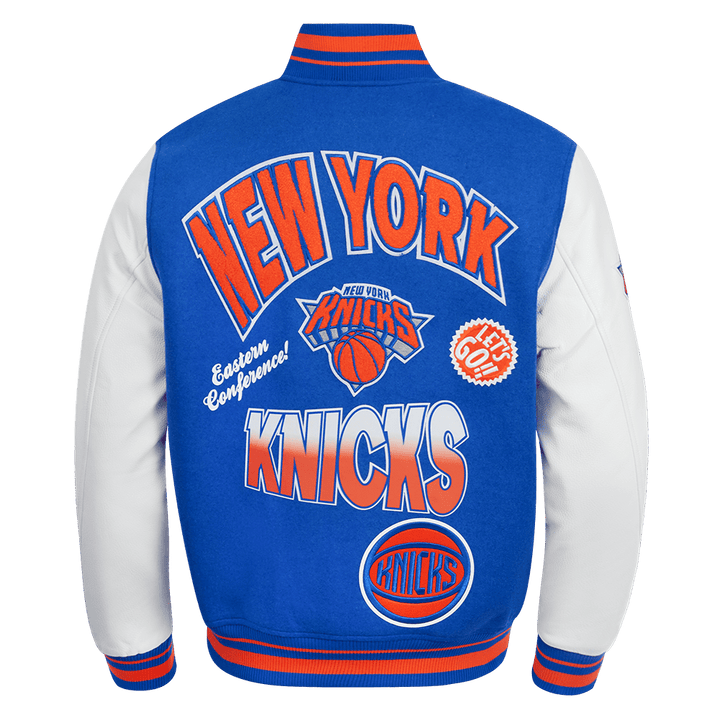 NBA NEW YORK KNICKS TURN IT UP WOOL VARSITY JACKET - Rare Leather