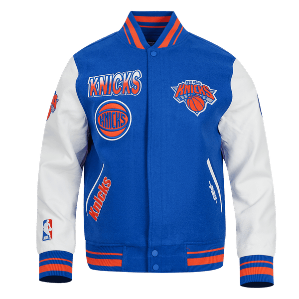 NBA NEW YORK KNICKS TURN IT UP WOOL VARSITY JACKET - Rare Leather