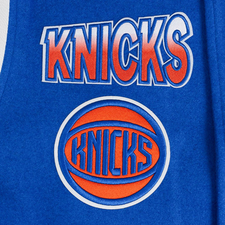 NBA NEW YORK KNICKS TURN IT UP WOOL VARSITY JACKET - Rare Leather