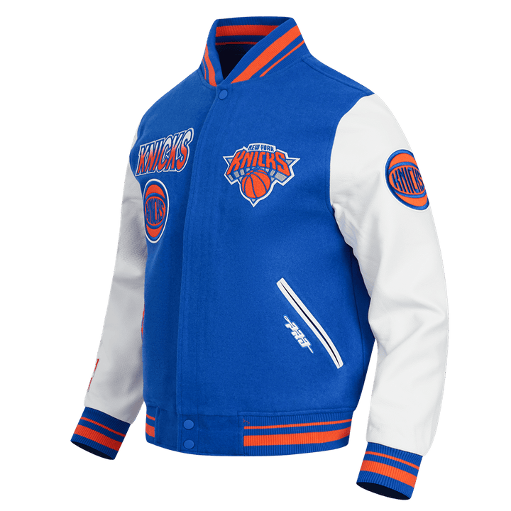 NBA NEW YORK KNICKS TURN IT UP WOOL VARSITY JACKET - Rare Leather