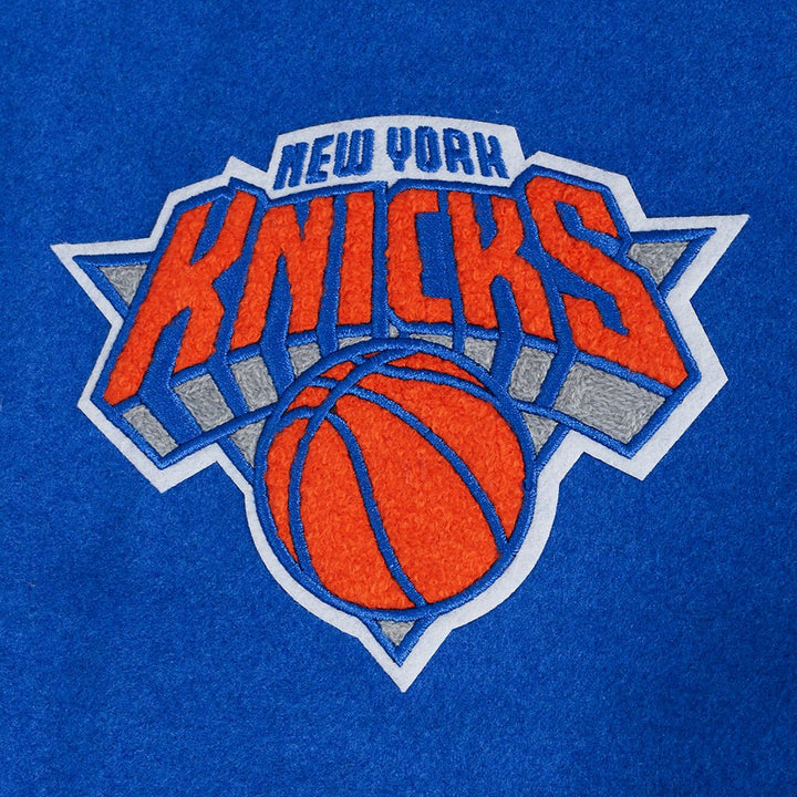 NBA NEW YORK KNICKS TURN IT UP WOOL VARSITY JACKET - Rare Leather