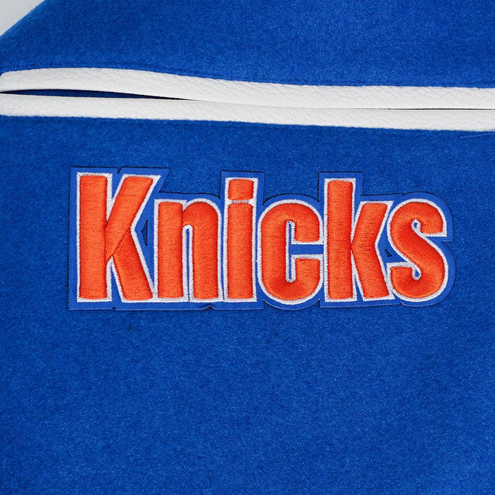 NBA NEW YORK KNICKS TURN IT UP WOOL VARSITY JACKET - Rare Leather