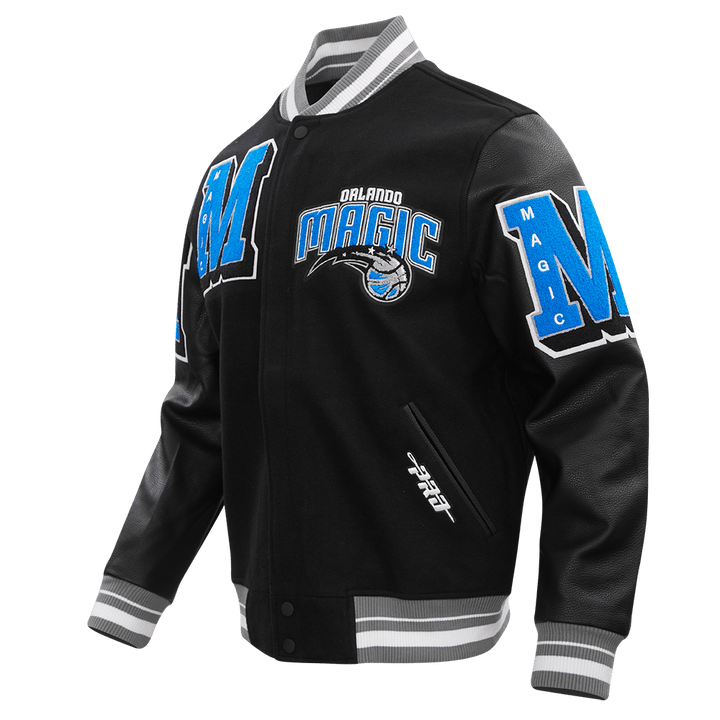 NBA ORLANDO MAGIC MASHUP RIB WOOL VARSITY JACKET - Rare Leather
