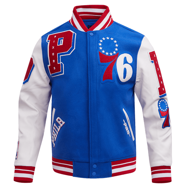 NBA PHILADELPHIA 76ERS MASHUP RIB WOOL VARSITY JACKET - Rare Leather