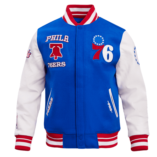 NBA PHILADELPHIA 76ERS RETRO CLASSIC RIB WOOL VARSITY JACKET - Rare Leather