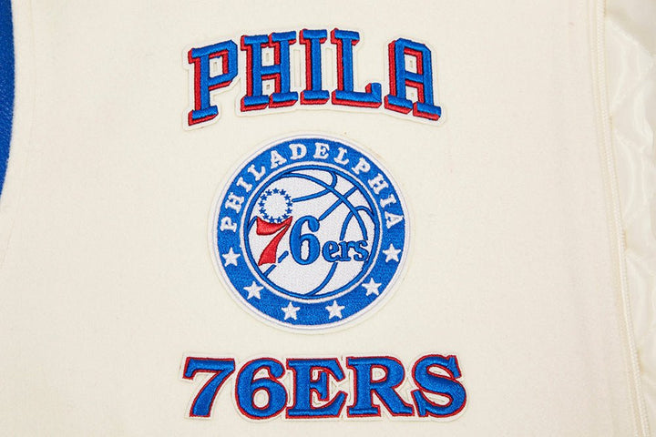 NBA PHILADELPHIA 76ERS RETRO CLASSIC WOOL VARSITY JACKET - Rare Leather