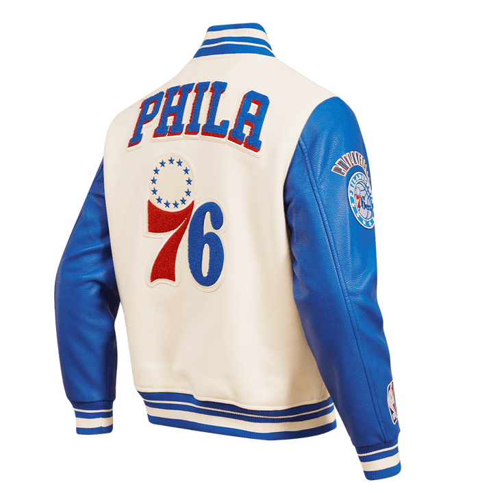 NBA PHILADELPHIA 76ERS RETRO CLASSIC WOOL VARSITY JACKET - Rare Leather