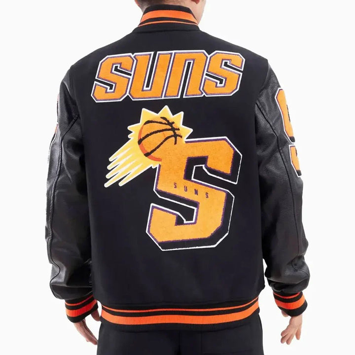 NBA Phoenix Suns Mashup Logo Varsity Jacket - Rare Leather