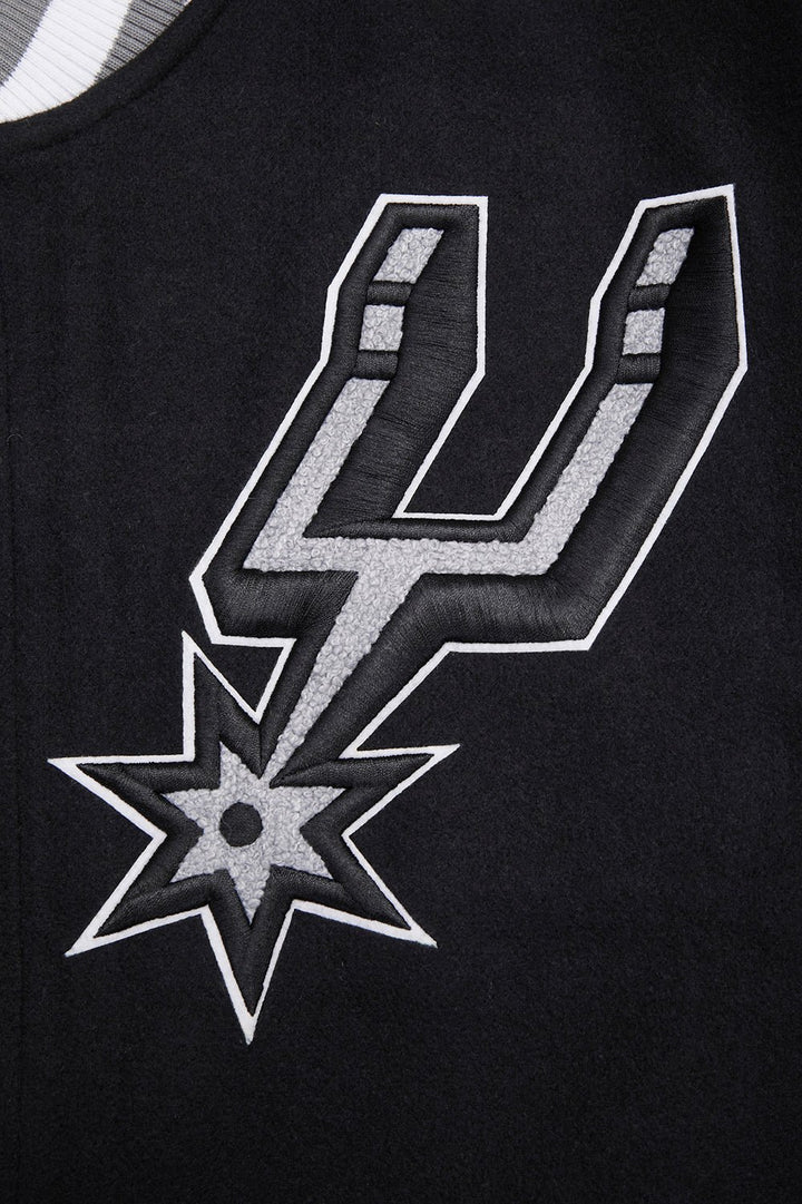 NBA SAN ANTONIO SPURS MASHUP RIB WOOL VARSITY JACKET - Rare Leather