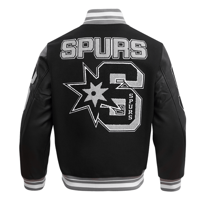 NBA SAN ANTONIO SPURS MASHUP RIB WOOL VARSITY JACKET - Rare Leather