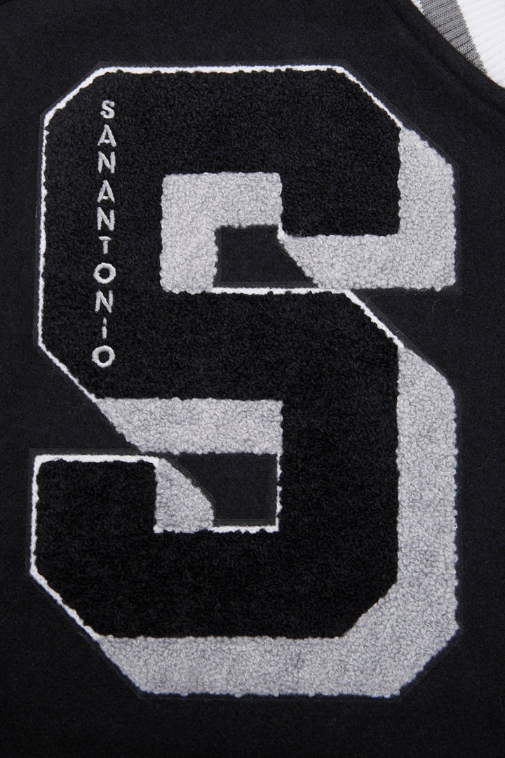 NBA SAN ANTONIO SPURS MASHUP RIB WOOL VARSITY JACKET - Rare Leather