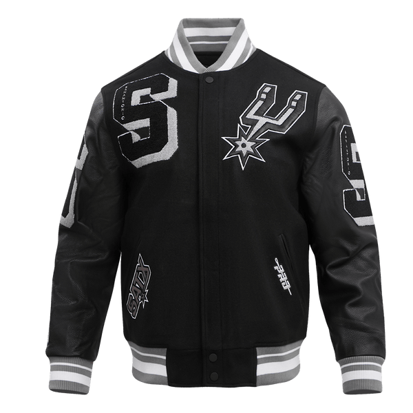 NBA SAN ANTONIO SPURS MASHUP RIB WOOL VARSITY JACKET - Rare Leather