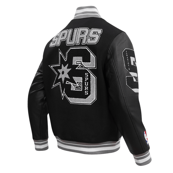 NBA SAN ANTONIO SPURS MASHUP RIB WOOL VARSITY JACKET - Rare Leather