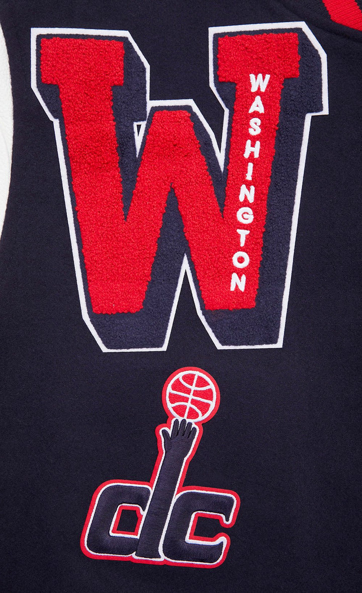 NBA WASHINGTON WIZARDS MASHUP RIB WOOL VARSITY JACKET - Rare Leather