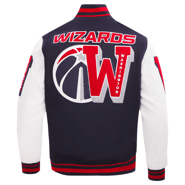 NBA WASHINGTON WIZARDS MASHUP RIB WOOL VARSITY JACKET - Rare Leather