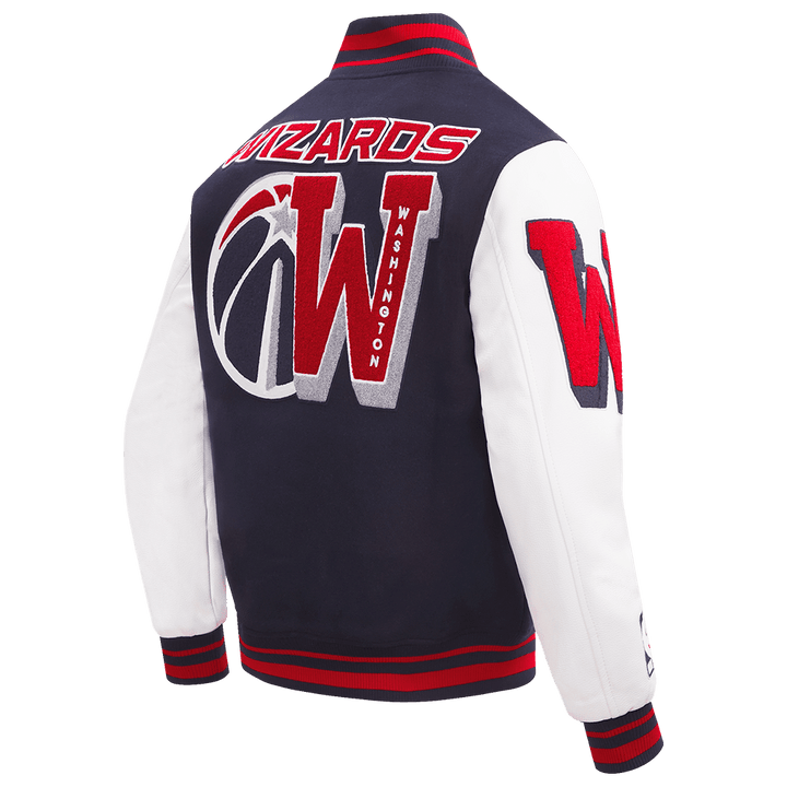 NBA WASHINGTON WIZARDS MASHUP RIB WOOL VARSITY JACKET - Rare Leather