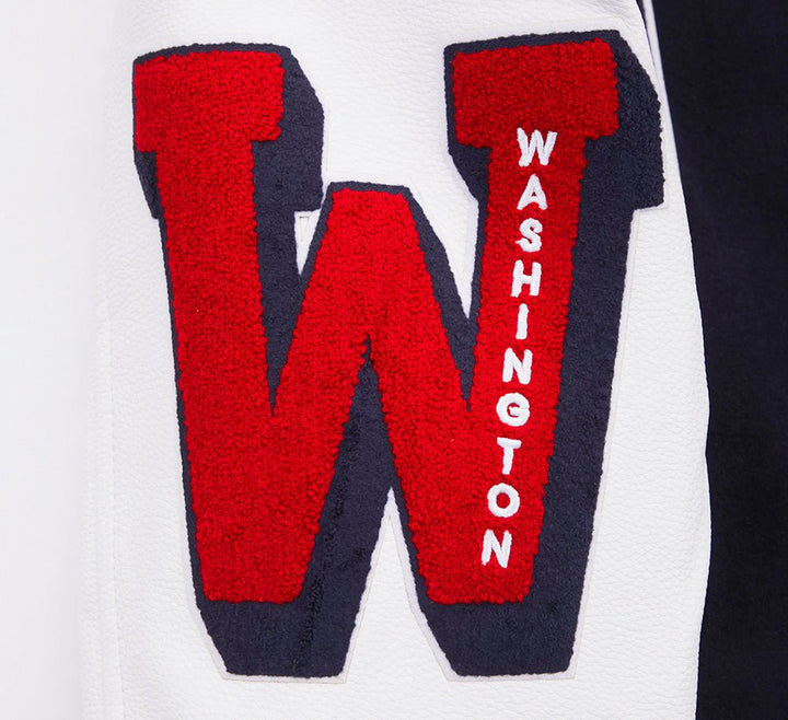 NBA WASHINGTON WIZARDS MASHUP RIB WOOL VARSITY JACKET - Rare Leather