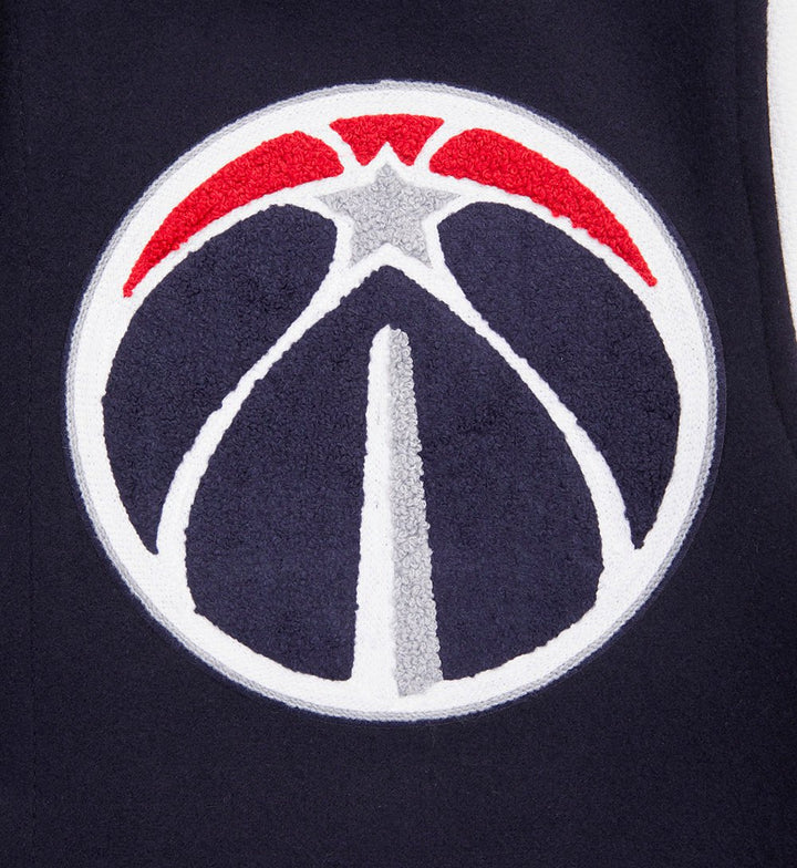 NBA WASHINGTON WIZARDS MASHUP RIB WOOL VARSITY JACKET - Rare Leather