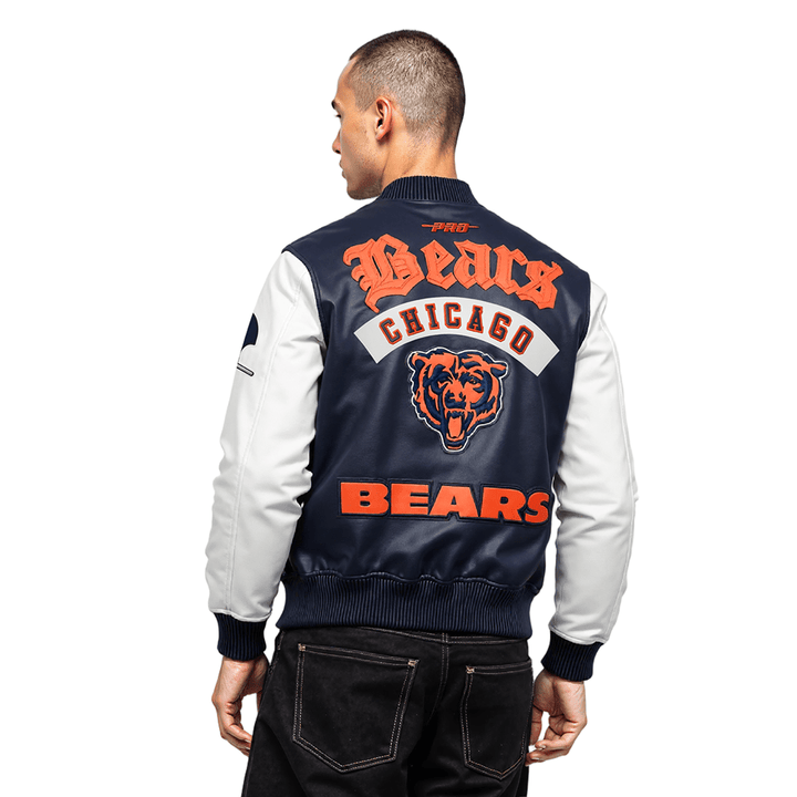 NFL Chicago Bears Best Of Men’s Leather Varsity Jacket - Rare Leather Order Now !!