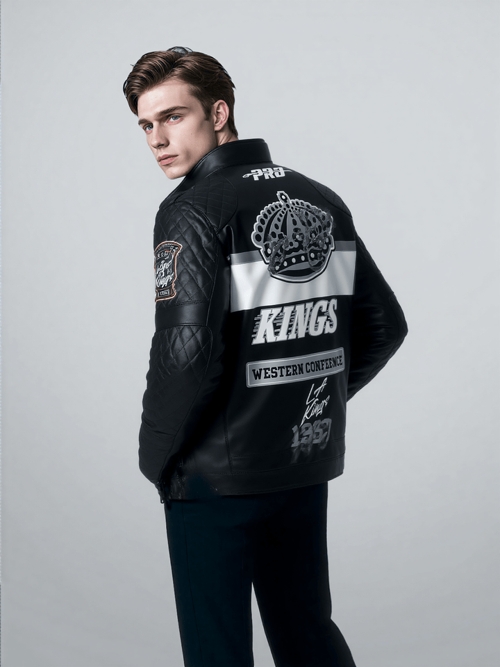 NHL LOS ANGELES KINGS MEN'S MOTO JACKET - Rare Leather Order Now !!