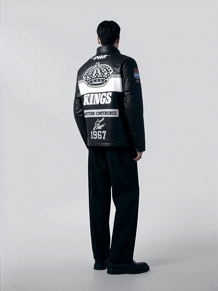 NHL LOS ANGELES KINGS MEN'S MOTO JACKET - Rare Leather Order Now !!