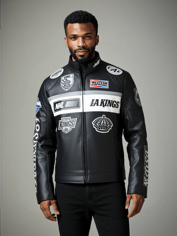 NHL LOS ANGELES KINGS MEN'S MOTO JACKET - Rare Leather Order Now !!