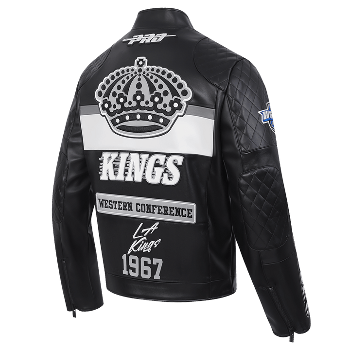 NHL LOS ANGELES KINGS MEN'S MOTO JACKET - Rare Leather Order Now !!