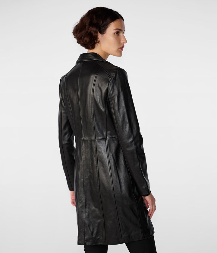 Nora Button Down Lamb Trench - Rare Leather