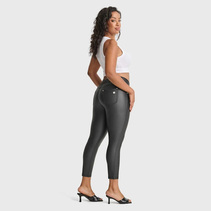 N.O.W® Faux Leather - High Waisted - Petite Length - Black - Rare Leather