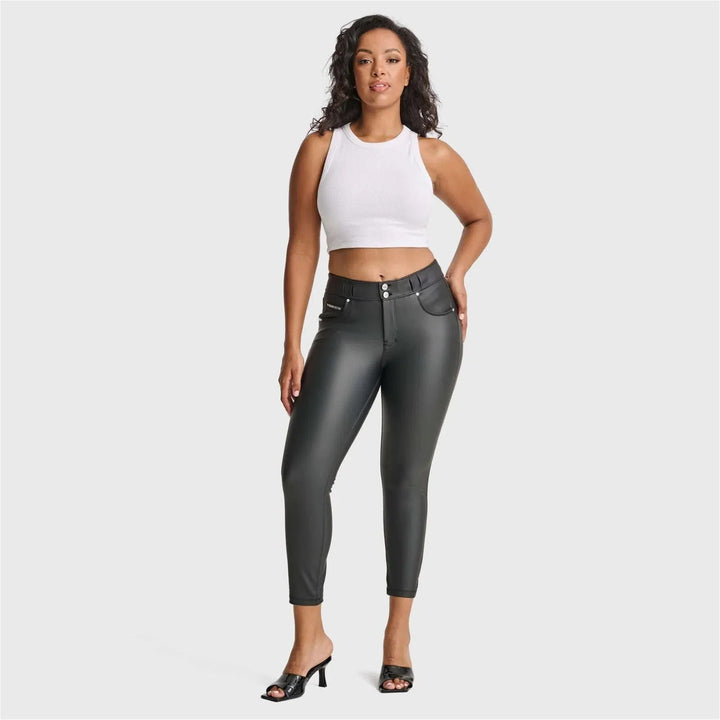 N.O.W® Faux Leather - High Waisted - Petite Length - Black - Rare Leather