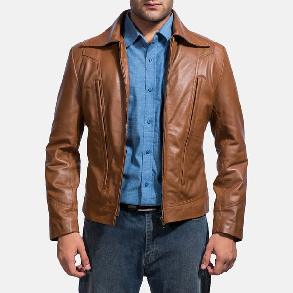 Old School Brown Leather Jacket - Rare Leather
