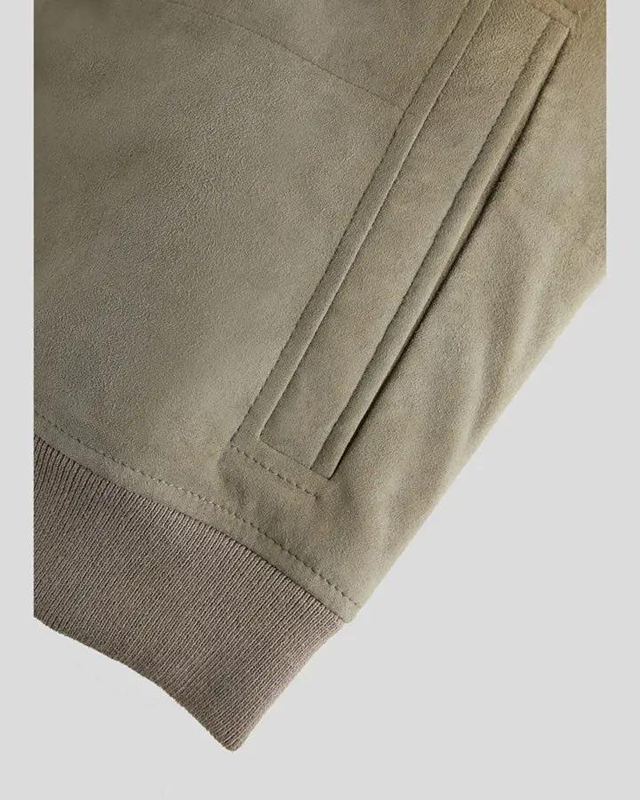 Oren Grey Suede Bomber Leather Jacket - Rare Leather