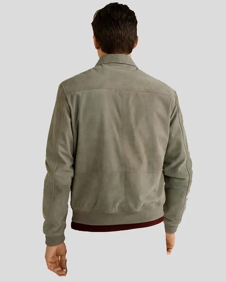 Oren Grey Suede Bomber Leather Jacket - Rare Leather