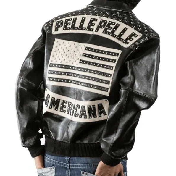 Pelle Pelle All American Heritage Series Black Men’s Jacket | PURE LEATHER JACKET - Rare Leather Order Now !!