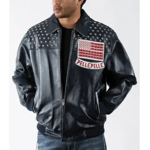 Pelle Pelle American Black Leather Jacket | Pelle Pelle | PURE LEATHER JACKET - Rare Leather Order Now !!