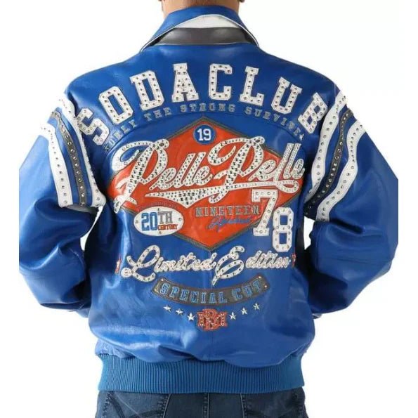 Pelle Pelle Blue Soda Club Studded Jacket - Rare Leather