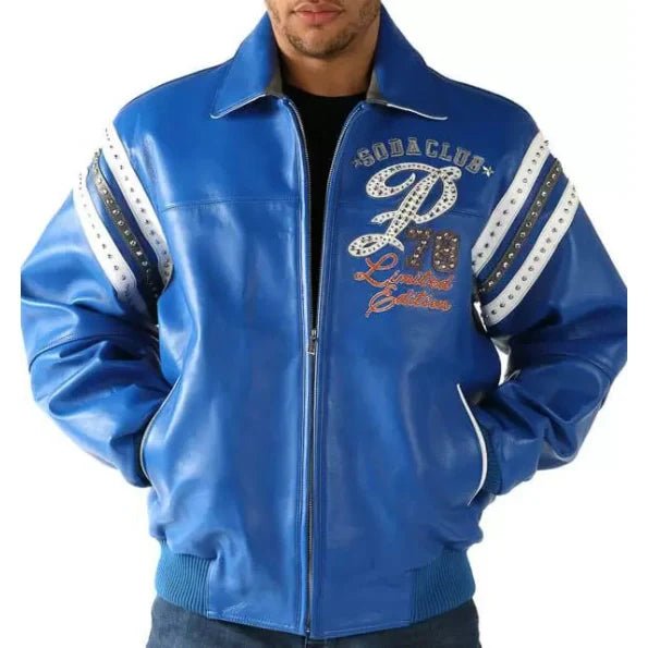 Pelle Pelle Blue Soda Club Studded Jacket - Rare Leather