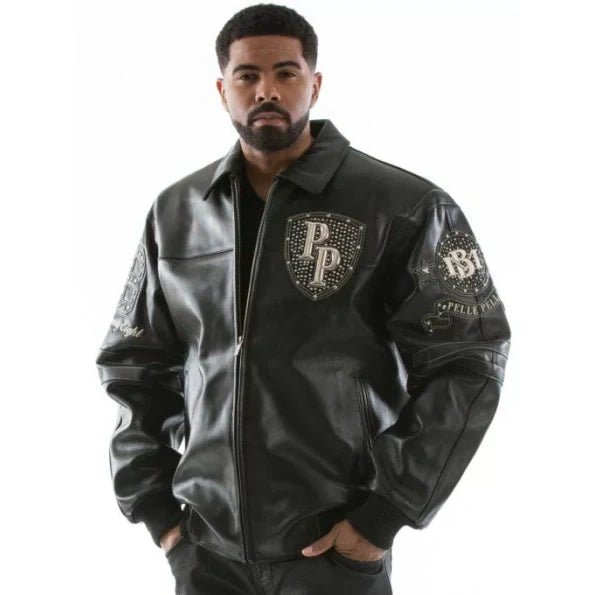 Pelle Pelle Legendary Black Stud Men Jacket - Rare Leather Order Now !!
