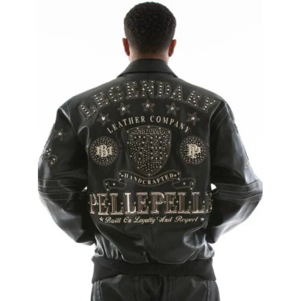 Pelle Pelle Legendary Black Stud Men Jacket - Rare Leather Order Now !!