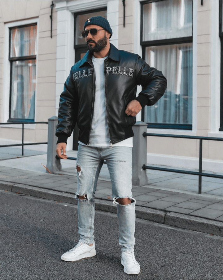 Pelle Pelle Pride Studded Black Jacket - Rare Leather Order Now !!