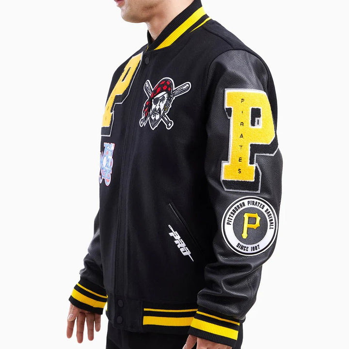 Pittsburgh Pirates MLB Rib Wool Varsity Jacket - Rare Leather