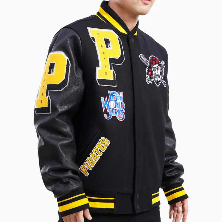 Pittsburgh Pirates MLB Rib Wool Varsity Jacket - Rare Leather